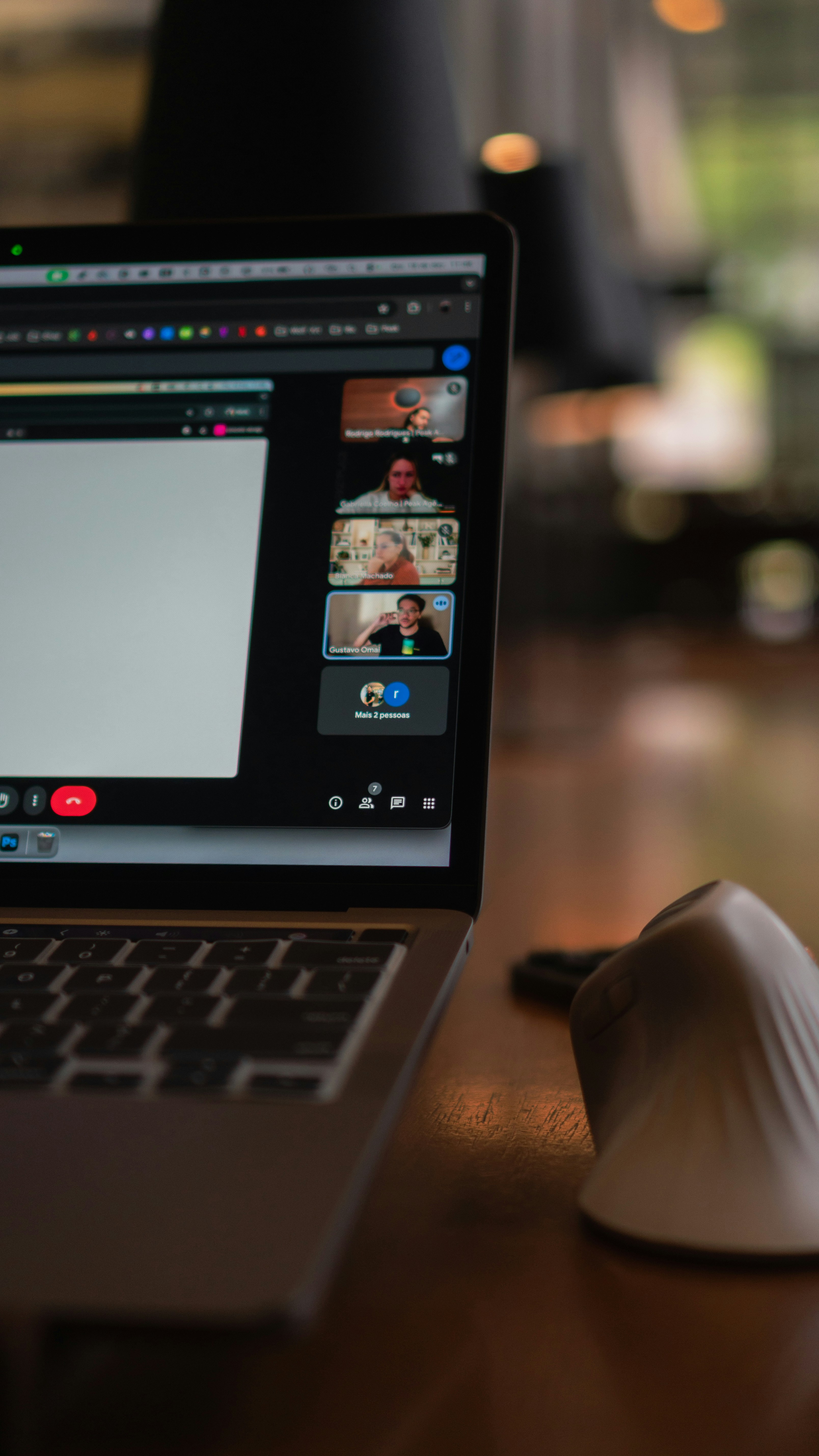 interos.ai team member on a video call while working remotely