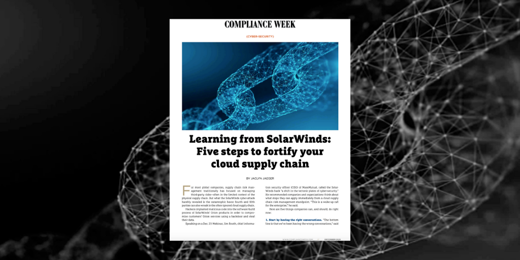 Compliance Week: Learning from SolarWinds